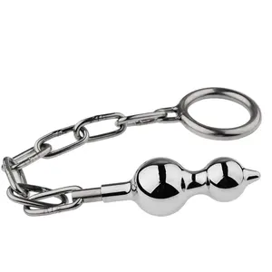 Juguete sexual metálico, tapón anal con cadena, masajeador de próstata y vagina, tapón anal para adultos. - Product Image 4