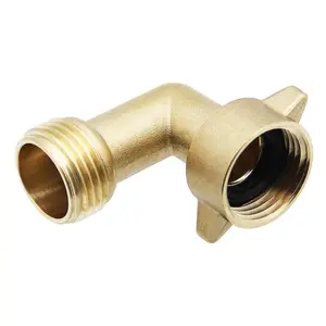 DOIT 3/4 pouces 90 degrés en laiton adaptateur de coude de tuyau d'arrosage connecteur de tuyau à prise facile parfait pour les connexions d'eau RV et les robinets résidentiels