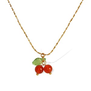 Collar con Colgante de Ágata Roja Cereza, Impermeable, de Acero Inoxidable, con Diseño de Fruta Dulce, <span class=keywords><strong>para</strong></span> Chicas - Product Image 4