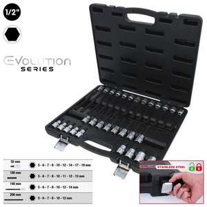 KS Tools-911.4510 1/2 ''บิตซ็อกเก็ตสำหรับสกรูซ็อกเก็ตหกเหลี่ยม (30ชิ้น) -EAN ซ็อกเก็ตมือ4042146912522 1/2" - Product Image 2