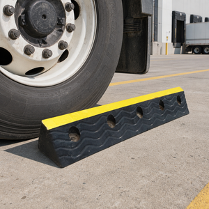 Bloque <span class=keywords><strong>de</strong></span> goma para estacionamiento <span class=keywords><strong>de</strong></span> 1000 mm, tope <span class=keywords><strong>de</strong></span> rueda <span class=keywords><strong>de</strong></span> 20 kg con 5 anclajes, agarre ondulado reflectante, para camiones y <span class=keywords><strong>autobuses</strong></span>, ecológico, <span class=keywords><strong>de</strong></span> una pieza, MOQ - Product Image 2
