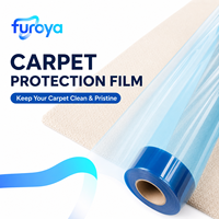 Film de protection pour tapis en PE brillant/uni, facile à retirer, 300 m, pour l'entretien et le nettoyage après peinture