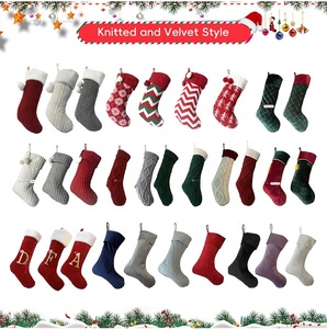 Vendita all'ingrosso di vellutato semplice calza di <span class=keywords><strong>natale</strong></span> Vintage alla rinfusa ornamento di lusso con nappa da ricamo per albero - Product Image 6