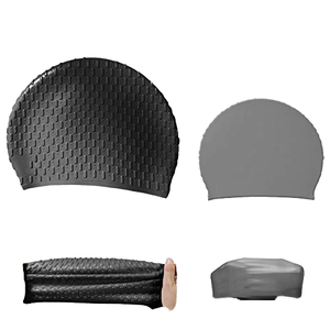 Gorro <span class=keywords><strong>de</strong></span> Natación <span class=keywords><strong>de</strong></span> Silicona 100%, Sin Costuras, Diseño <span class=keywords><strong>de</strong></span> Gota <span class=keywords><strong>de</strong></span> Agua, Alta Elasticidad, para Cabello Largo, Color Puro, para Nadadores - Product Image 2