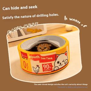 Geschlossener Hund Alle Jahreszeiten Sommer Winter haus Cartoon-Stil Haustier bett für Hunde und Katzen Sicherer und warmer Schutz für Haustiere - Product Image 4