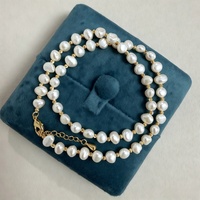 Ensemble collier et bracelet en perles baroques naturelles de qualité AAA de 6 mm plaqué or 40 cm, bijoux de mode unisexe