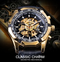 Montres mécaniques de luxe en cuir pour hommes Forsining, vente chaude, étanches, squelette, avec aiguilles lumineuses, ovales, 24 mm
