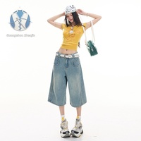 Vente en gros d'usine : Shorts en jean pour femmes, nouveau style, imprimé bambou, sur mesure