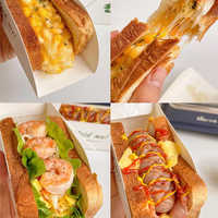 Boîte à sandwichs écologique de qualité alimentaire, plateau, gâteau, biscuits, boulangerie, cadeau pour traiteur, œuf, burger, boîte à sandwich, emballage en papier