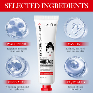 SADOER Crème Mains Hydratante Intense Nourrissante Réparatrice Éclaircissante Peaux Rugueuses à l'Acide Kojique pour Mains Sèches et Gercées - Product Image 4