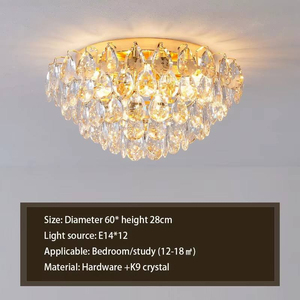 indoor decorative luxury hotel round gold K9 crystal <b>ceiling</b> <b>lights</b> luxury for living room - Product Image 6