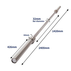 USB besi tahan karat kebugaran <span class=keywords><strong>Squat</strong></span> barbel <span class=keywords><strong>Bar</strong></span> angkat kuat 32*2400mm batang jongkok barbel batang - Product Image 1