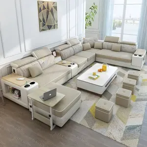 Kehui Modulaire Sofa Sectionele Set Moderne En Piel U Vorm Woonkamer Luxe Hoge Kwaliteit Fluwelen Lederen Wolk Modulaire Bank