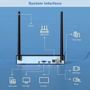 <span class=keywords><strong>Kit</strong></span> de vidéosurveillance WIFI XMEYE APP 4CH 1080P avec système d'alarme étanche à vision nocturne couleur Kits NVR compatibles sans fil - Product Image 2