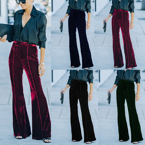 <span class=keywords><strong>Pantaloni</strong></span> larghi da donna autunno inverno <span class=keywords><strong>in</strong></span> <span class=keywords><strong>velluto</strong></span> dorato per donna <span class=keywords><strong>pantaloni</strong></span> larghi a <span class=keywords><strong>vita</strong></span> alta <span class=keywords><strong>pantaloni</strong></span> lunghi caldi e spessi da donna - Product Image 3