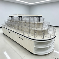 Étagère de présentation moderne pour aliments en vrac, vitrine à bonbons en bois avec bacs en acrylique pour supermarché et épicerie