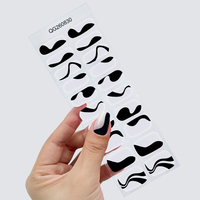Autocollants pour ongles en gel noir anti-UV, personnalisés, de luxe, sur le thème de l'anime, vente en gros, bandes de vernis gel pour la décoration de manucure DIY