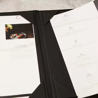 Cubierta de menú A4 A5 de cuero genuino personalizada, cubierta de menú V-ding, personalización OEM/ODM, logotipo de restaurante Vintage, carpeta de menú de Hotel, suministros