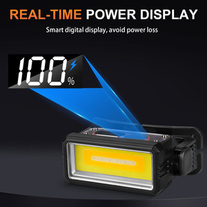 <span class=keywords><strong>Lampe</strong></span> <span class=keywords><strong>frontale</strong></span> LED portable professionnelle pour la pêche nocturne en plein air, la randonnée, le camping, la chasse, écran LED, affichage de la puissance, haute puissance, rechargeable - Product Image 4