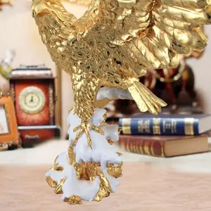 Resin freed's Pride American Bald Patriotic Wall Sculpture Gold interior eagle statue decoration