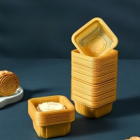 Barquettes carrées pour gâteaux de lune, pâtisseries aux œufs, desserts – Emballage thermoformé personnalisé en plastique PET/PP, écologique et de qualité alimentaire