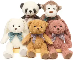 Weiche Kuscheltiere Plüsch Netter Teddybär/Affe/Panda/Kaninchen Spielzeug für Kinder Jungen Mädchen, als Geschenk für Geburtstag/Weihnachten/Valentin