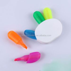 Hot Selling Plastic Hand Shape 5 Colored Highlighter <b>Pen</b> Set - Product Image 4