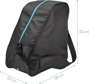 Sac à chaussures de ski universel <span class=keywords><strong>Navaris</strong></span> pour chaussures et casques de ski et de snowboard - Unisexe, taille unique (noir/vert-bleu) - Product Image 4