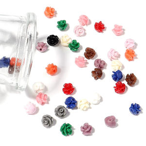 Cuentas de flor de Camelia, cuentas de Coral artificiales, 11 colores para pendientes, pulsera, collar, joyería, accesorios DIY, 6mm-30 Uds. - Product Image 1