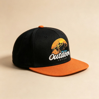 Gorra Snapback Casual con Bordado Personalizado de Dos Tonos, Diseño Gráfico de Paisaje Montañoso para Exteriores