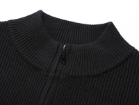 Pull pour homme 100% laine mélangée, col montant, fermeture éclair, design bicolore noir et blanc, services de personnalisation OEM/ODM