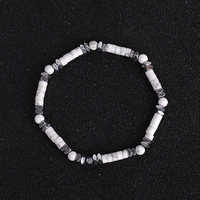 Bracelet en perles d'abacus turquoise blanc naturel, accessoire de mode perlé multicolore pour hommes et femmes, cadeau simple et polyvalent