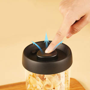Barattolo <span class=keywords><strong>in</strong></span> <span class=keywords><strong>Vetro</strong></span> Borosilicato per Concentrati, Contenitore Ermetico per Alimenti con Coperchio Ribaltabile, Design Moderno - Product Image 5