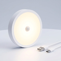 Lampe LED rechargeable à détecteur de mouvement, très vendue - Veilleuse sans fil à coller n'importe où pour armoire/escalier/chambre