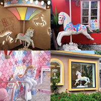 Mariage coloré centre commercial carnaval événement fête anniversaire noël extérieur kidground résine sculpture grand carrousel cheval accessoires