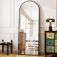 Miroir mural arqué sur pied, grand format, en alliage d'aluminium moderne, pour la décoration de la maison