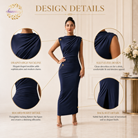 Robes longues moulantes froncées pour femmes, sans manches, légères, décontractées d'été, élégantes, fendues, pour cocktail ou invitée de mariage