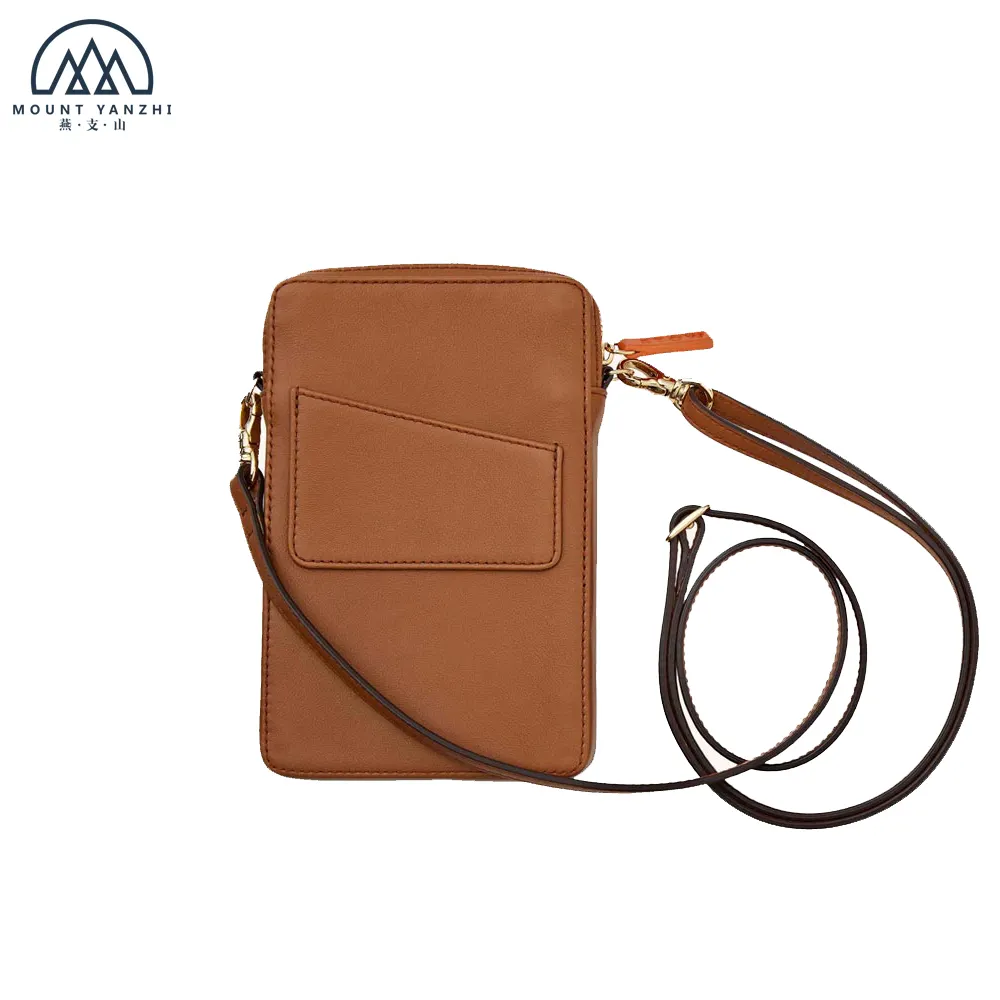 Wholesale Customization Ladies Cross Body Cell Phone Bag Real Leather Slim Mobile Phone Pouch