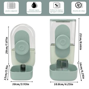 Mangiatoia per animali domestici con gabbia diretta in fabbrica + erogatore d'acqua | Alimentazione automatica per gravità | Ideale per gatti e cani di piccola taglia - Product Image 6