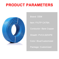 Cable Cat6a F/UTP blindado con Mylar de aluminio de 8 conductores, certificado CE/ISO/RoHS, con revestimiento LSZH ignífugo, ancho de banda de 550MHz y 10Gbps.