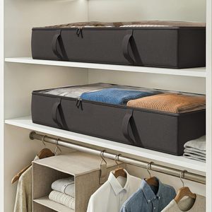 Minimalist PVC Fabric Under-<b>Bed</b> Quilt Storage <b>Bag</b> Durable Space Saver with Cover for Bedding Clothes Toys - Product Image 5