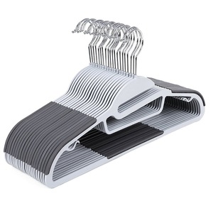<span class=keywords><strong>Cintres</strong></span> transparents antidérapants en plastique usine, 10 pièces, <span class=keywords><strong>multiples</strong></span> accroche chromés pour vêtements - Product Image 1