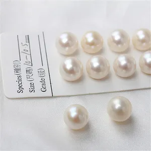 6-6.5mm 8-8.5mm 3A 4A white perfect round natural pearl loose pearls with holes Akoya freshwater pearl wholesale price