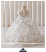 Robe en tulle blanc pour bébé fille, grande boucle, robe de princesse pour mariage, robe de demoiselle d'honneur