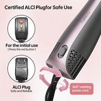 Brosse à air chaud électrique professionnelle CONFU 1100W, sèche-cheveux puissant avec peigne ovale, moteur 28300 tr/min pour un séchage et un coiffage rapides