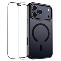 Étui de téléphone magnétique en TPU translucide mat noir anti-empreintes digitales anti-chute, coque de protection mobile compatible avec 18 Pro Max