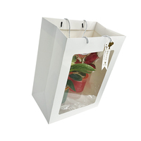 Sac en papier kraft imprimé sur mesure avec fenêtre, style luxe, matériaux recyclés, pour cadeaux, artisanat, Noël, mariages, anniversaires, fêtes, utilisation pour bougies