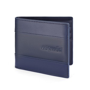 Cartera de cuero para hombre, color azul, triple pliegue, antirrobo, con múltiples ranuras para tarjetas, para uso diario - Product Image 1