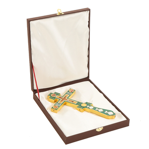 HT 26,5cm Russisch-orthodox staand kruis orthodox kruisbeeld met IC XC emaille verguld legering kruisbeeld voor thuis gebedskamer - Product Image 3