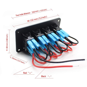 DC 12V 4 Gang Rocker Switch Panel para RV Car Truck Marine Push Button Switches On Off LED Light Marine Boat Carling Switch - Product Image 6